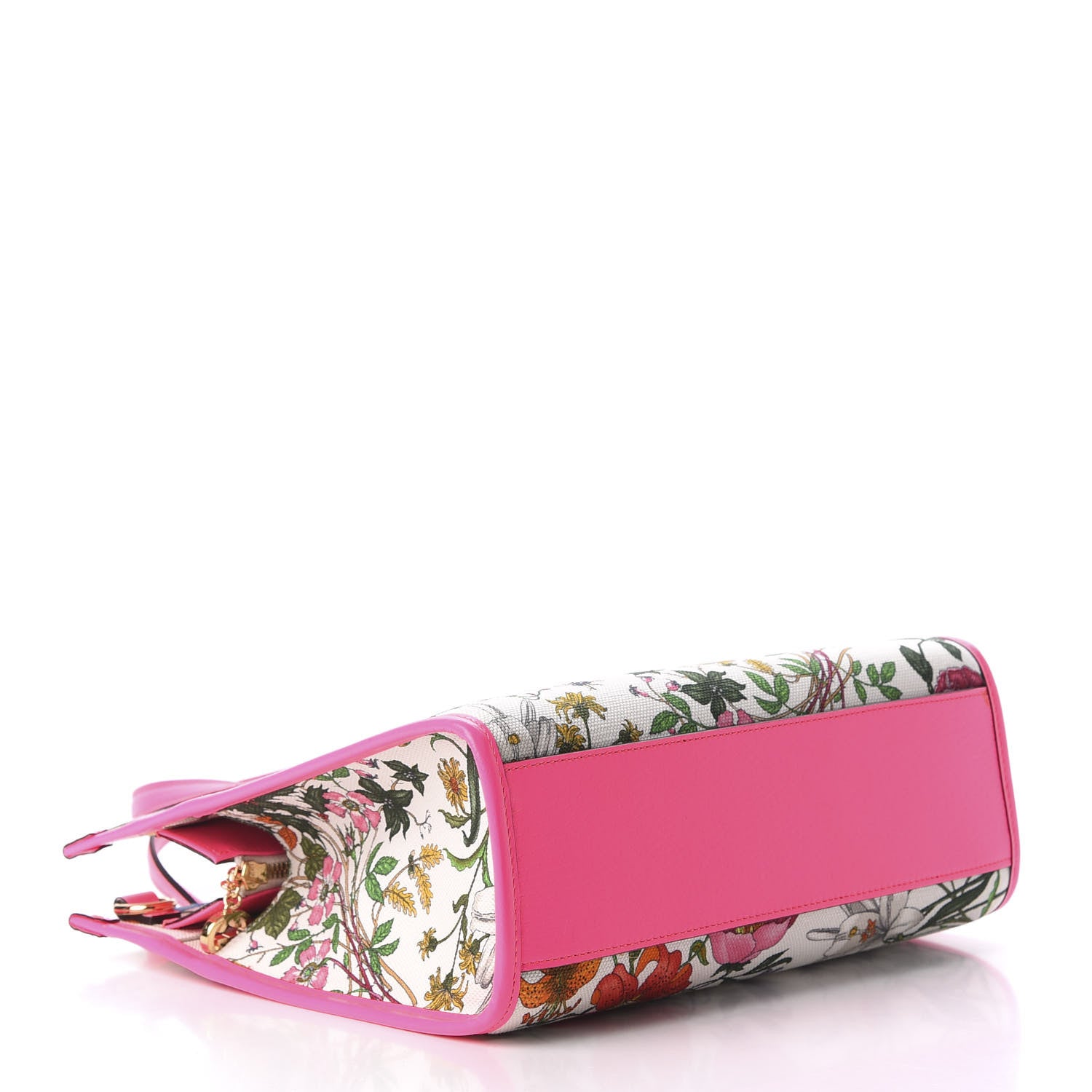 Gucci Canvas Medium Flora Tote Fuchsia 4 of 8