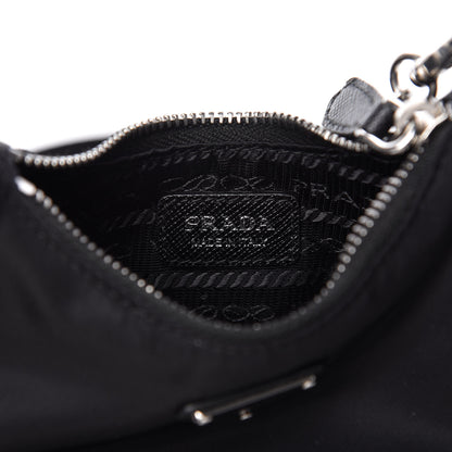 Prada Tessuto Nylon Mini Re-Edition 2000 Shoulder Bag Black 8 of 11