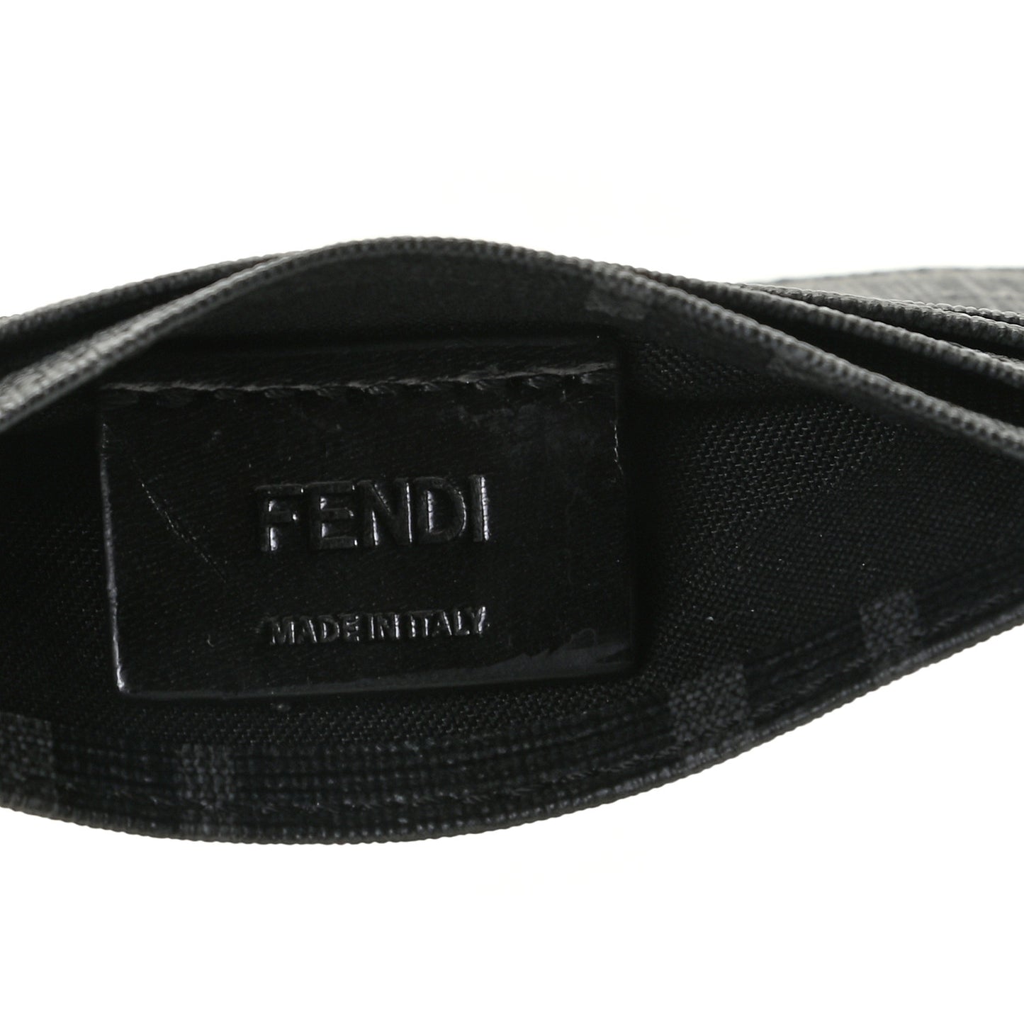 Glazed Fabric FF 1974 Roma Amor Card Holder Black Rosso