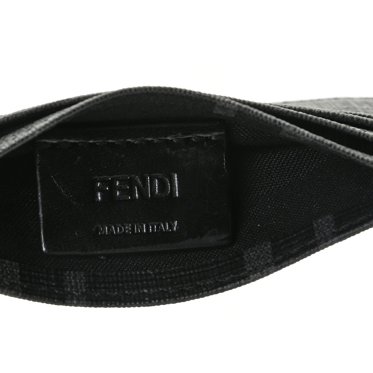 Fendi Glazed Fabric FF 1974 Roma Amor Card Holder Black Rosso 5 of 7