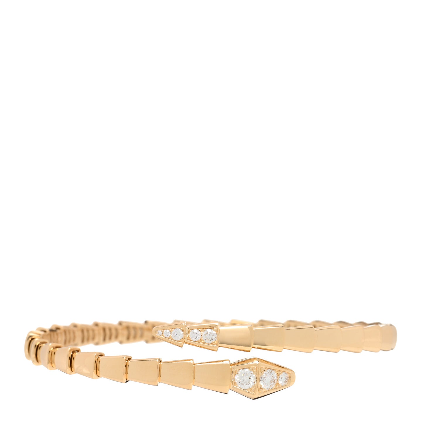 18K Yellow Gold Diamond Serpenti Viper Bracelet M