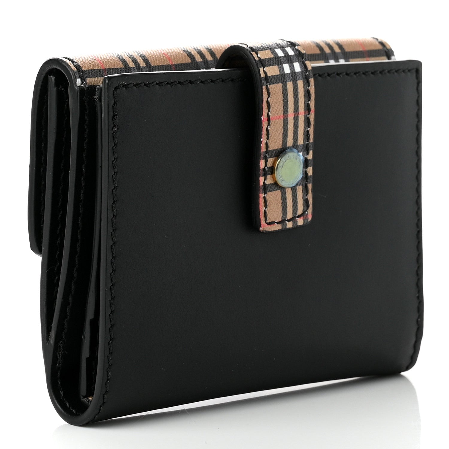 Burberry Mini Vintage Check Luna French Wallet Black 3 of 8