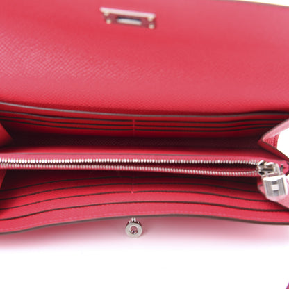 Hermes Epsom Kelly Longue Wallet Rose Extreme 5 of 10