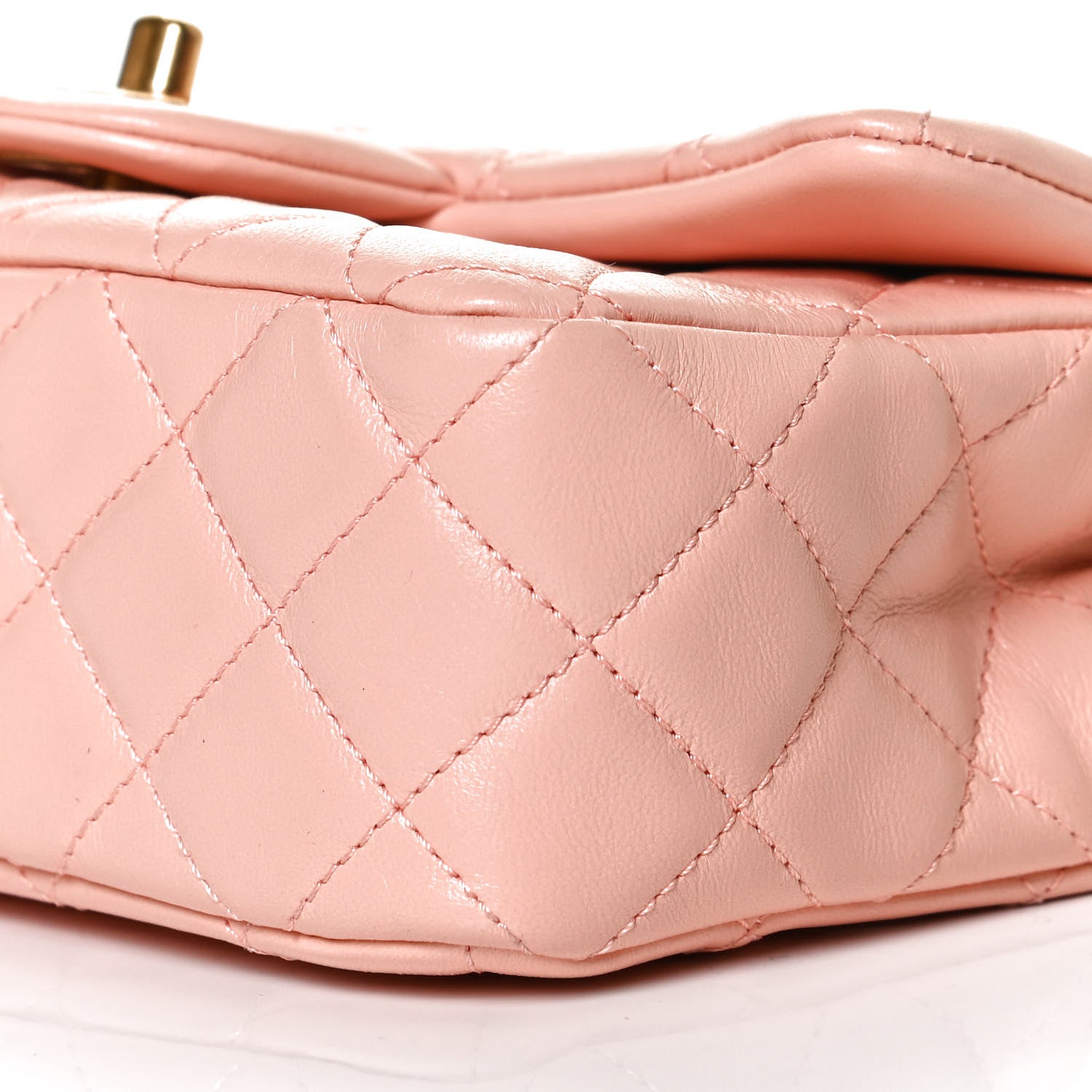 Chanel Lambskin Quilted Mini Rectangular Pearl Crush Flap Light Pink 9 of 13