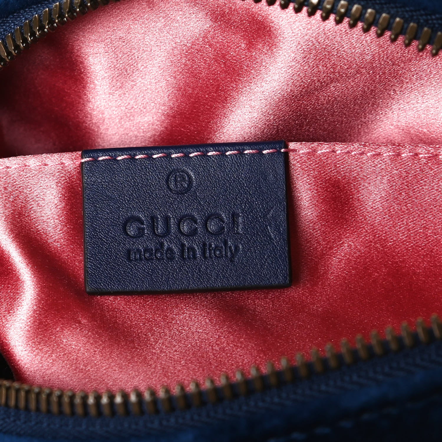 Gucci Velvet Matelasse GG Marmont Belt Bag 85 34 Cobalt Blue 6 of 12