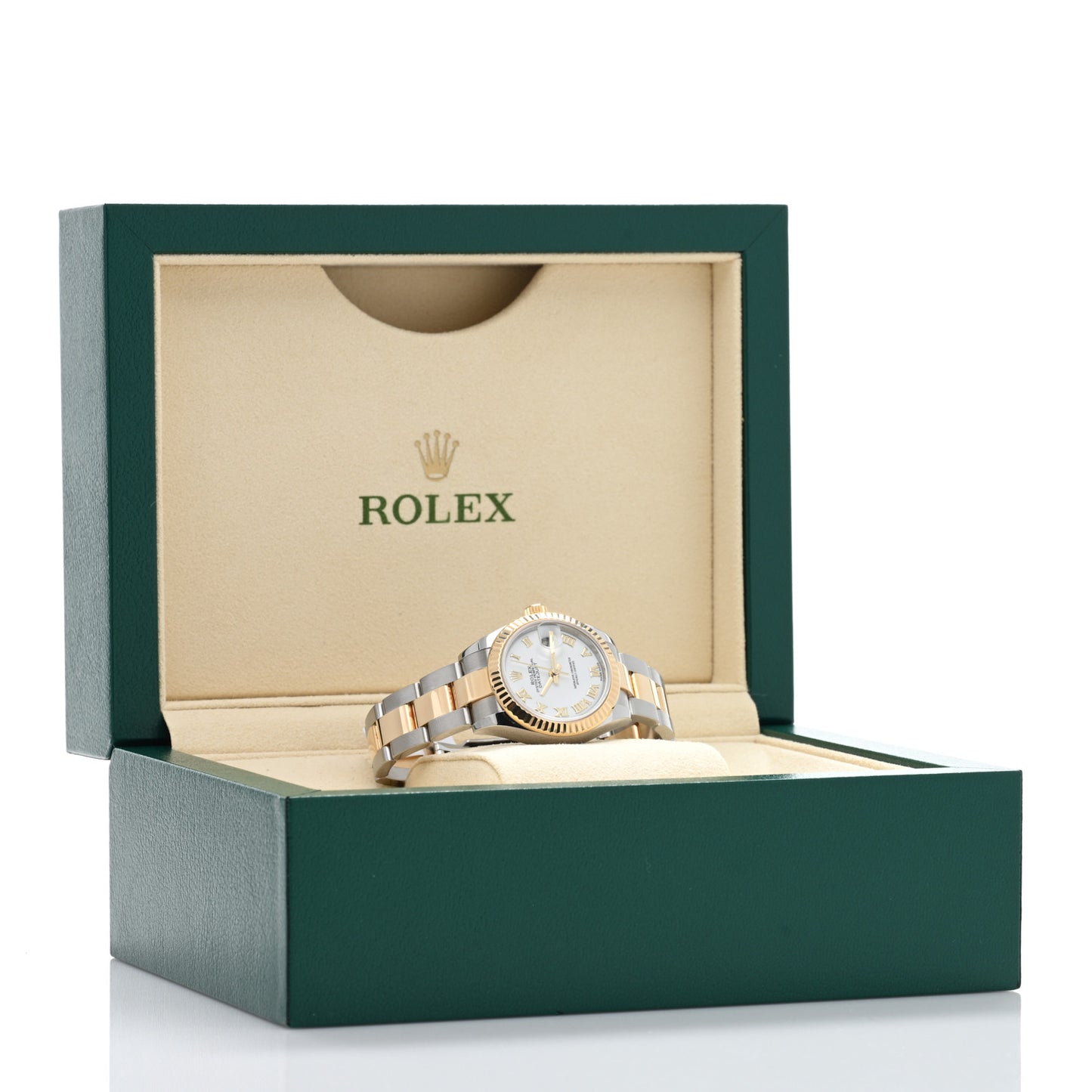 Stainless Steel 18K Yellow Gold 28mm Oyster Perpetual Datejust Watch White Roman 279173