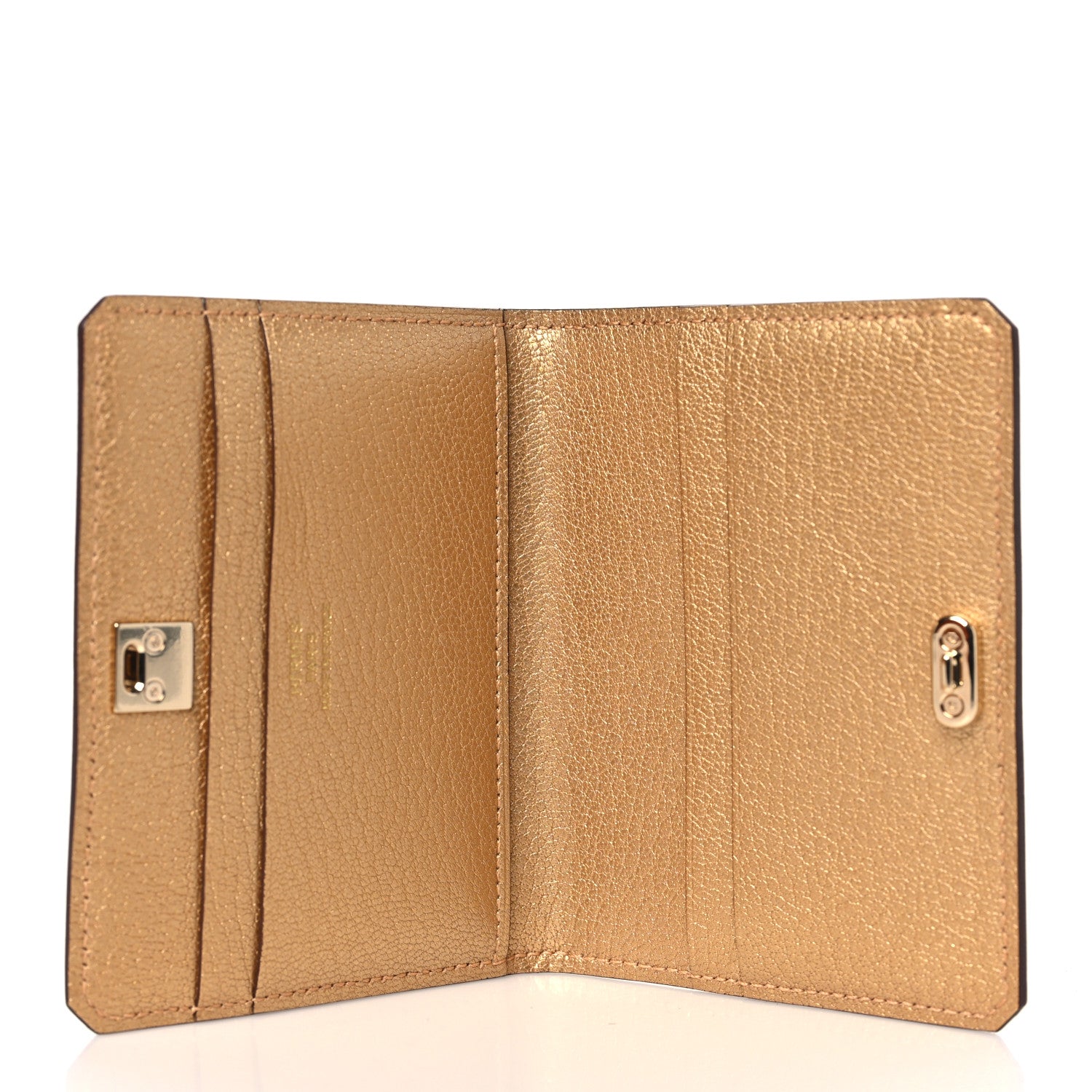 Hermes Metallic Chevre Chamkilight Medor Card Holder Dore 5 of 8