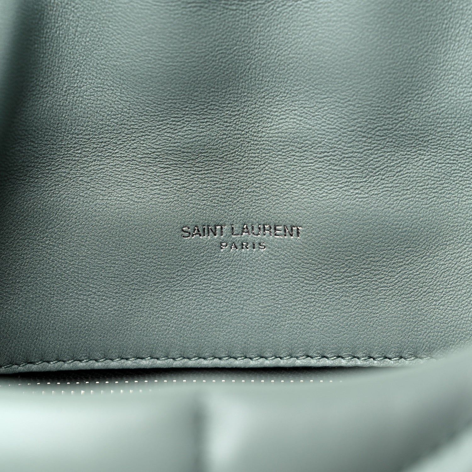 Saint Laurent Lambskin Quilted Toy Loulou Puffer Monogram Chain Satchel Vert Opaline 6 of 10