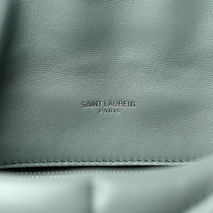 Saint Laurent Lambskin Quilted Toy Loulou Puffer Monogram Chain Satchel Vert Opaline 6 of 10