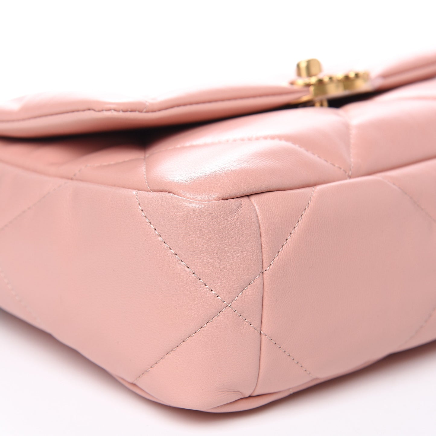 Goatskin Quilted Medium 19 Flap Light Pink