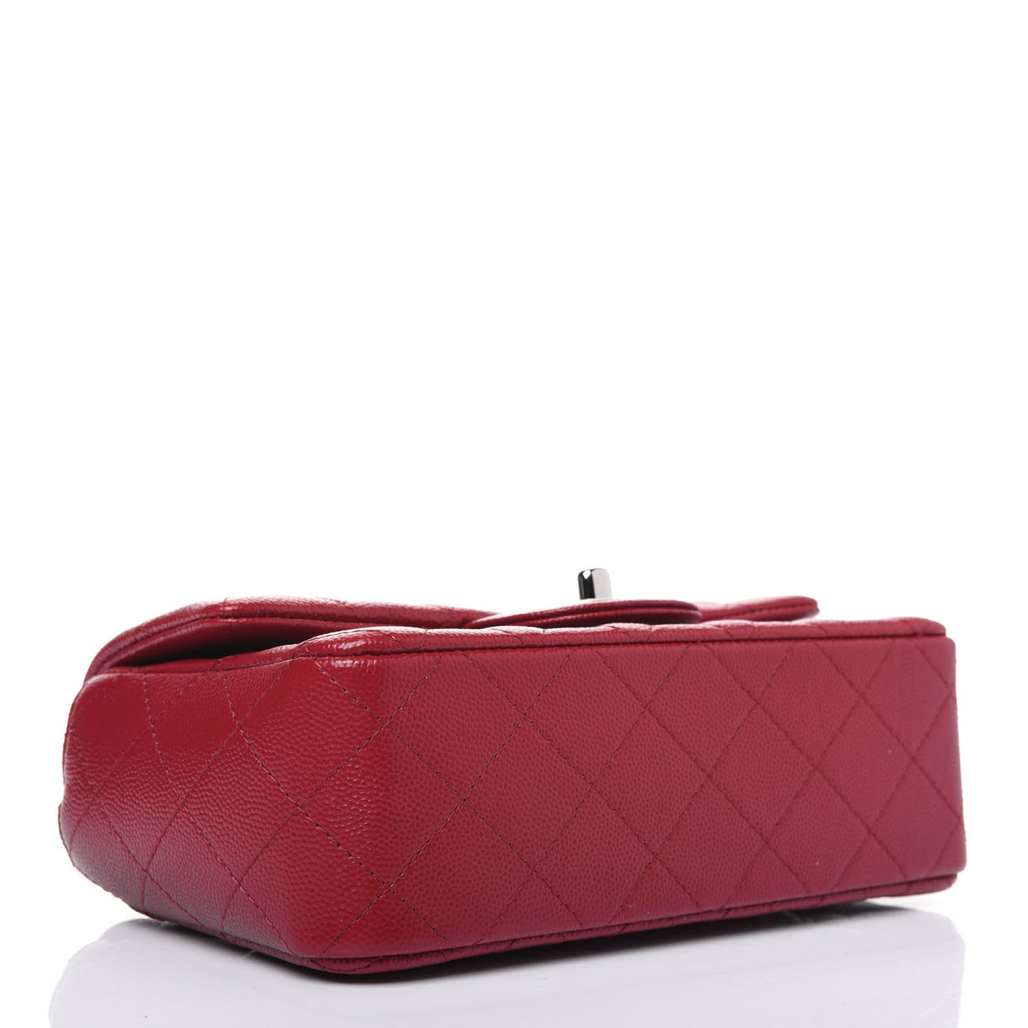 Caviar Quilted Mini Rectangular Flap Red