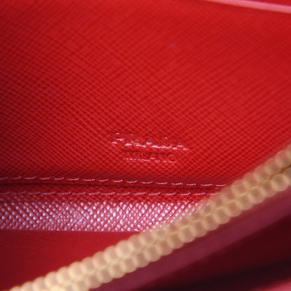 Prada Saffiano Metal Wristlet Wallet Fuoco 6 of 11