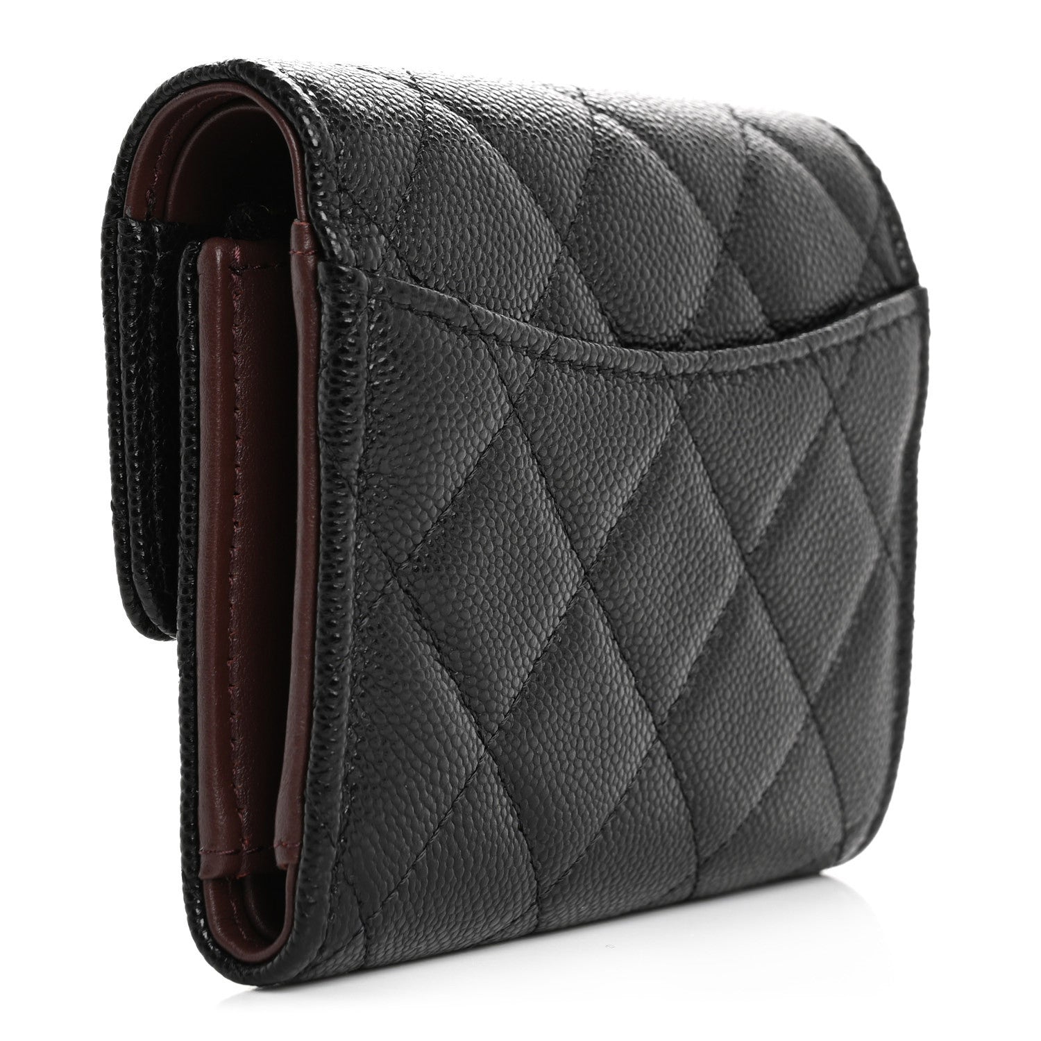 Chanel Caviar Quilted Compact Flap Wallet Black 3 of 9