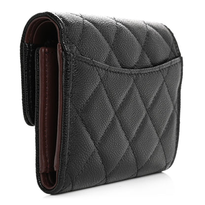 Chanel Caviar Quilted Compact Flap Wallet Black 3 of 9