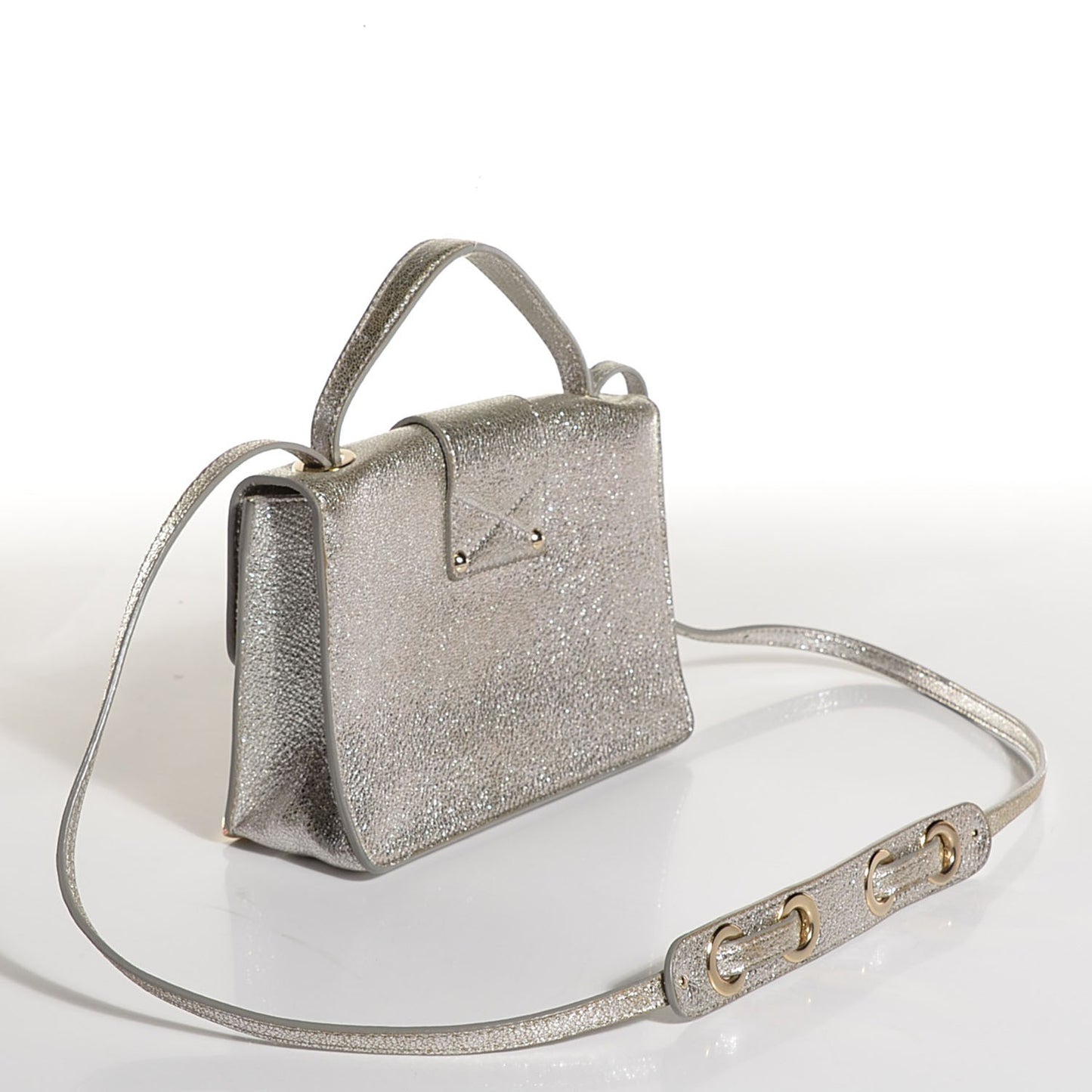 Glitter Calfskin Rebel Crossbody Champagne