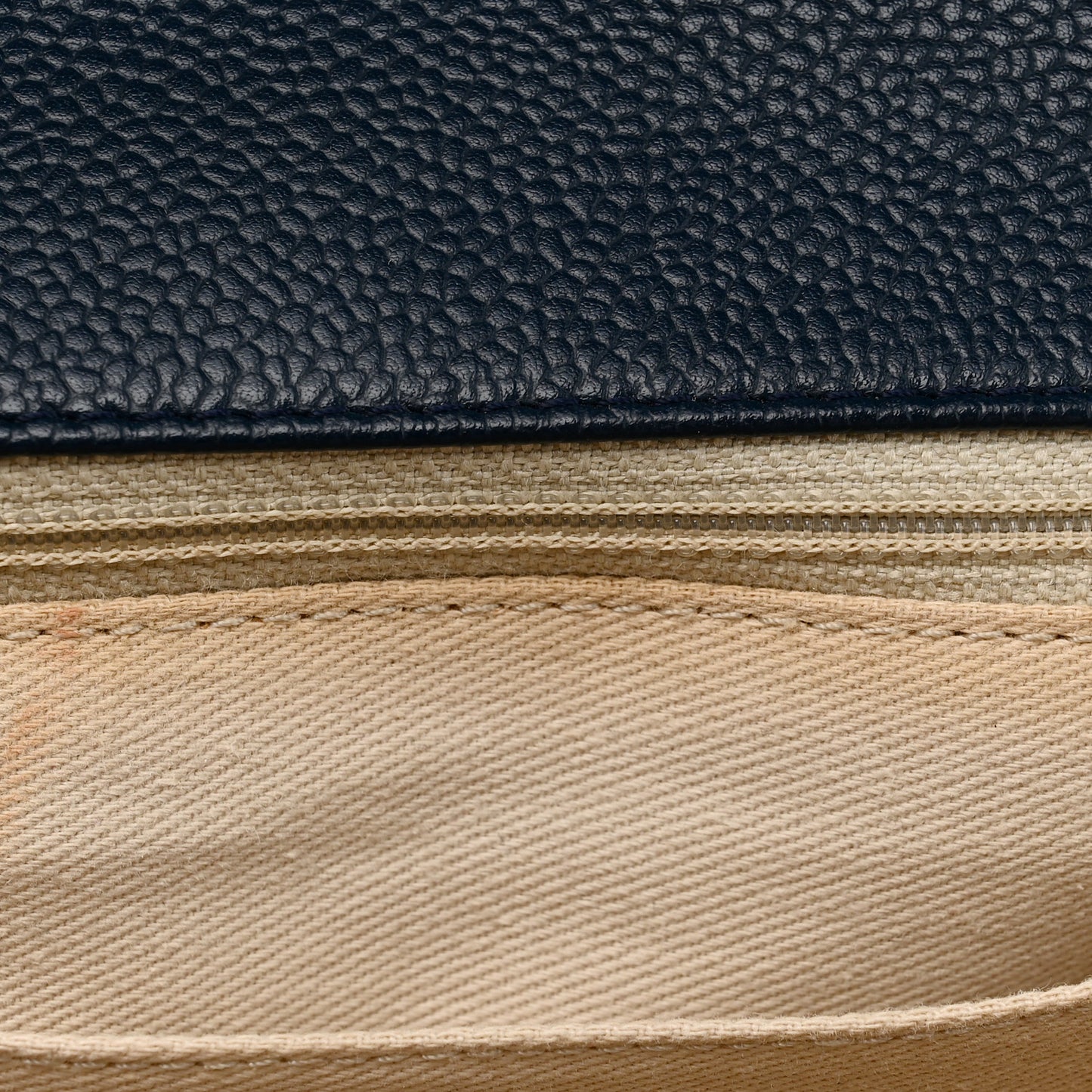 Caviar Medium Timeless CC Flap Navy Blue