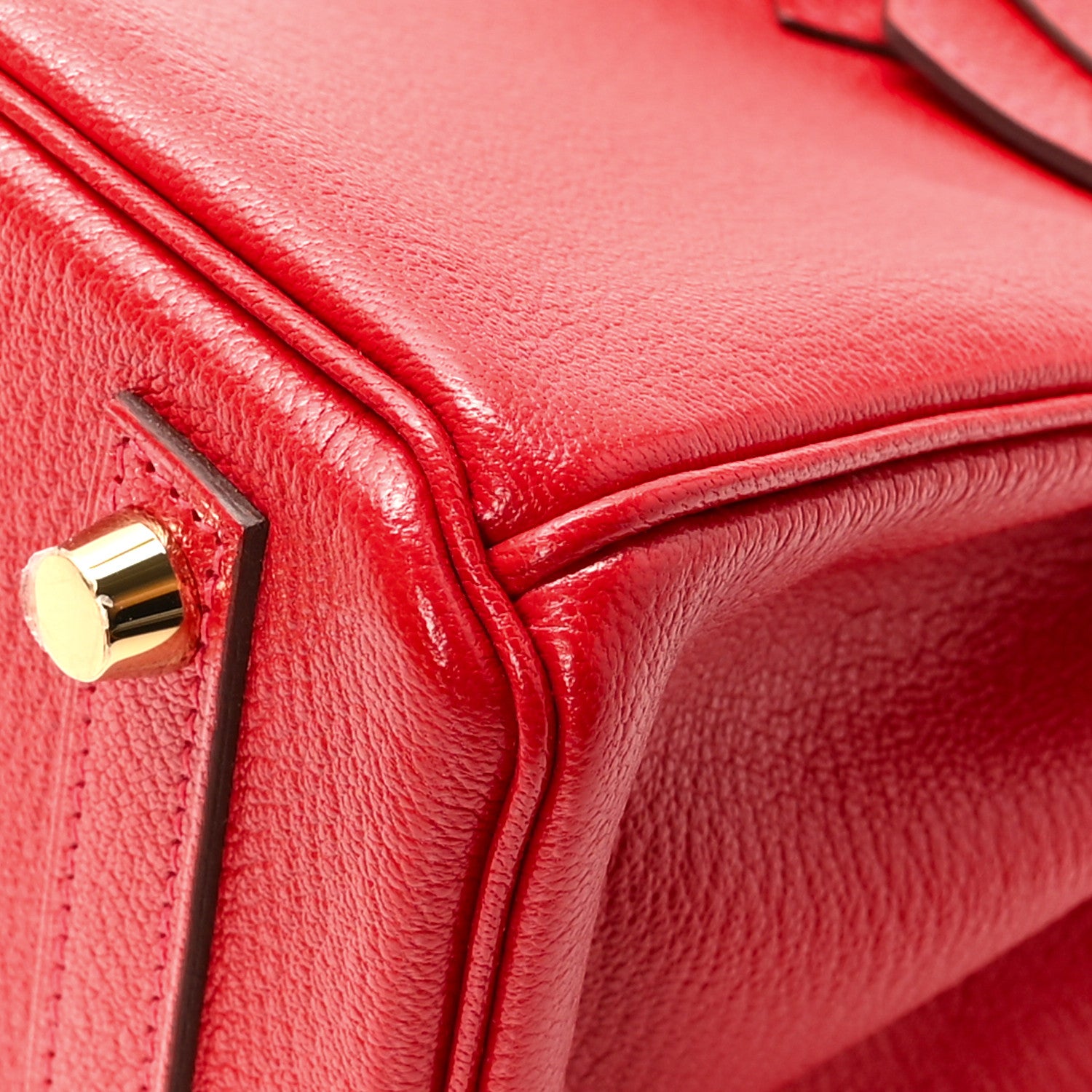 Hermes Chevre Mysore Horseshoe Birkin 25 Rouge Casaque Capucine 10 of 12