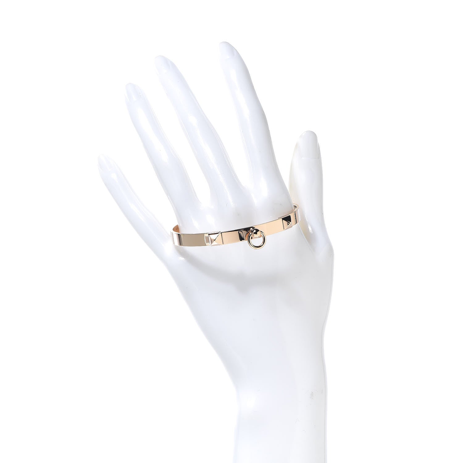 Hermes 18K Rose Gold PM Collier De Chien Bracelet ST 2 of 5
