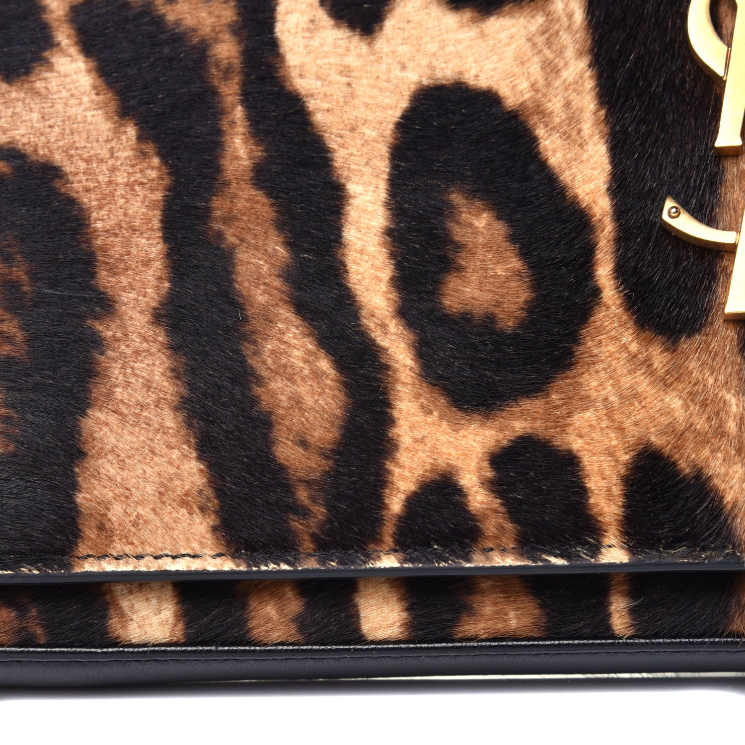 Saint Laurent Calf Hair Monogram Chain Wallet Leopard 10 of 11
