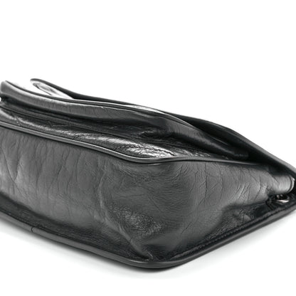 Saint Laurent Crinkled Calfskin Matelasse Monogram Baby Niki Chain Satchel Storm 11 of 11