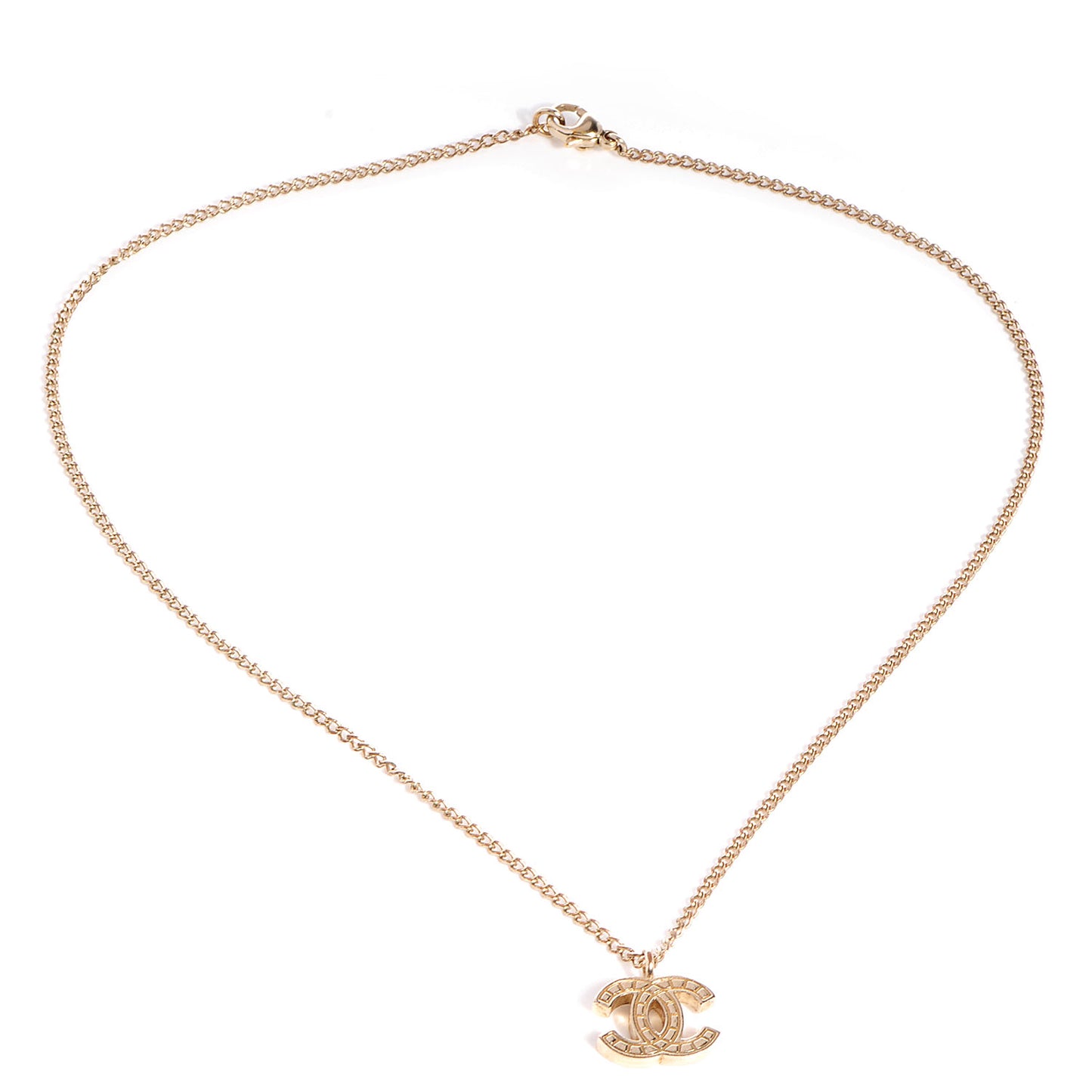 Engraved CC Necklace Gold