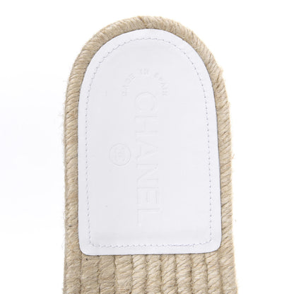 Chanel Lambskin Pearl CC Espadrille Slip On Sandals 42 Ivory 8 of 8