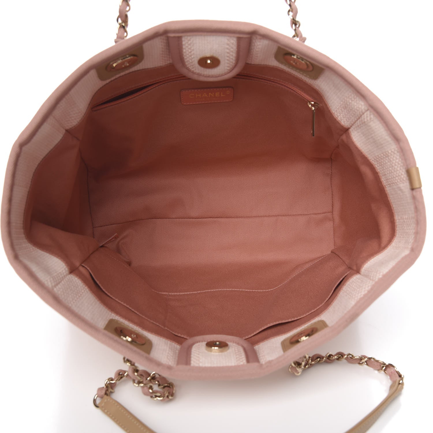 Chanel Mixed Fibers Striped Small Deauville Tote Light Pink 4 of 10