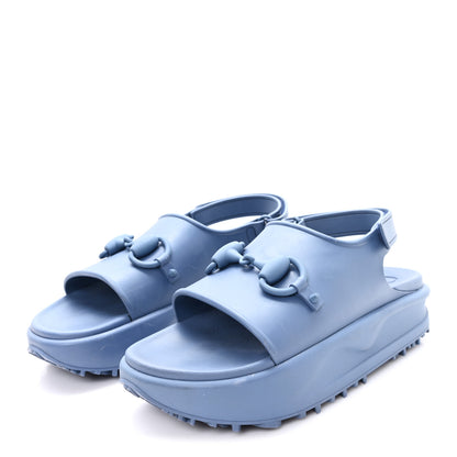 Gucci Soft Rubber Horsebit Touch Mens Strapped Sandals 9 Washed Indigo 4 of 10