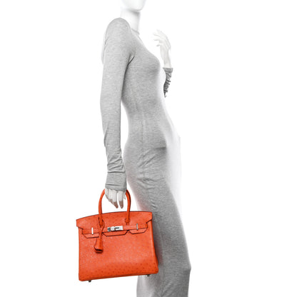 Hermes Ostrich Birkin 30 Orange 2 of 16