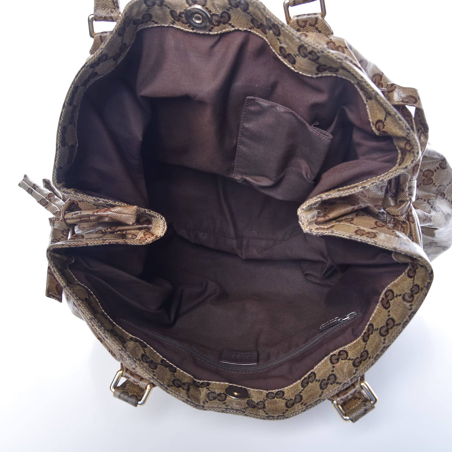 Gucci Crystal Monogram Medium Web Tote Brown 5 of 11