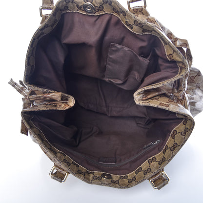 Gucci Crystal Monogram Medium Web Tote Brown 5 of 11