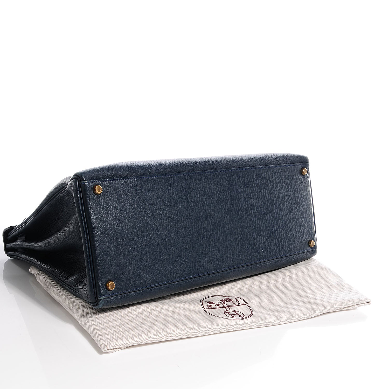 Hermes Taurillon Clemence Kelly 40 w/ Pelican Cadena Lock Bleu Marine 25 of 39