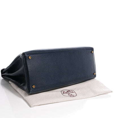 Hermes Taurillon Clemence Kelly 40 w/ Pelican Cadena Lock Bleu Marine 25 of 39