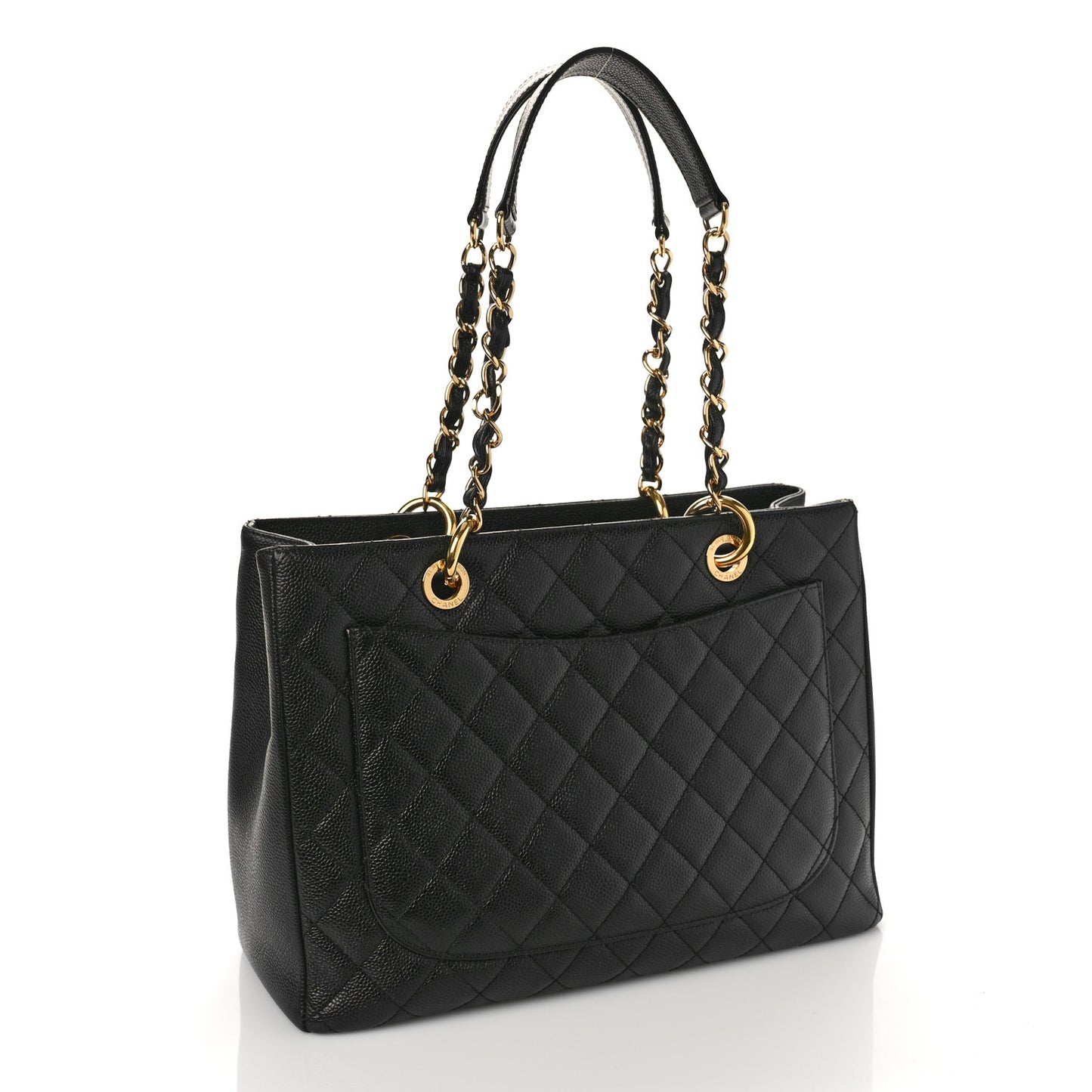 Caviar Quilted Grand Shopping Tote GST Black
