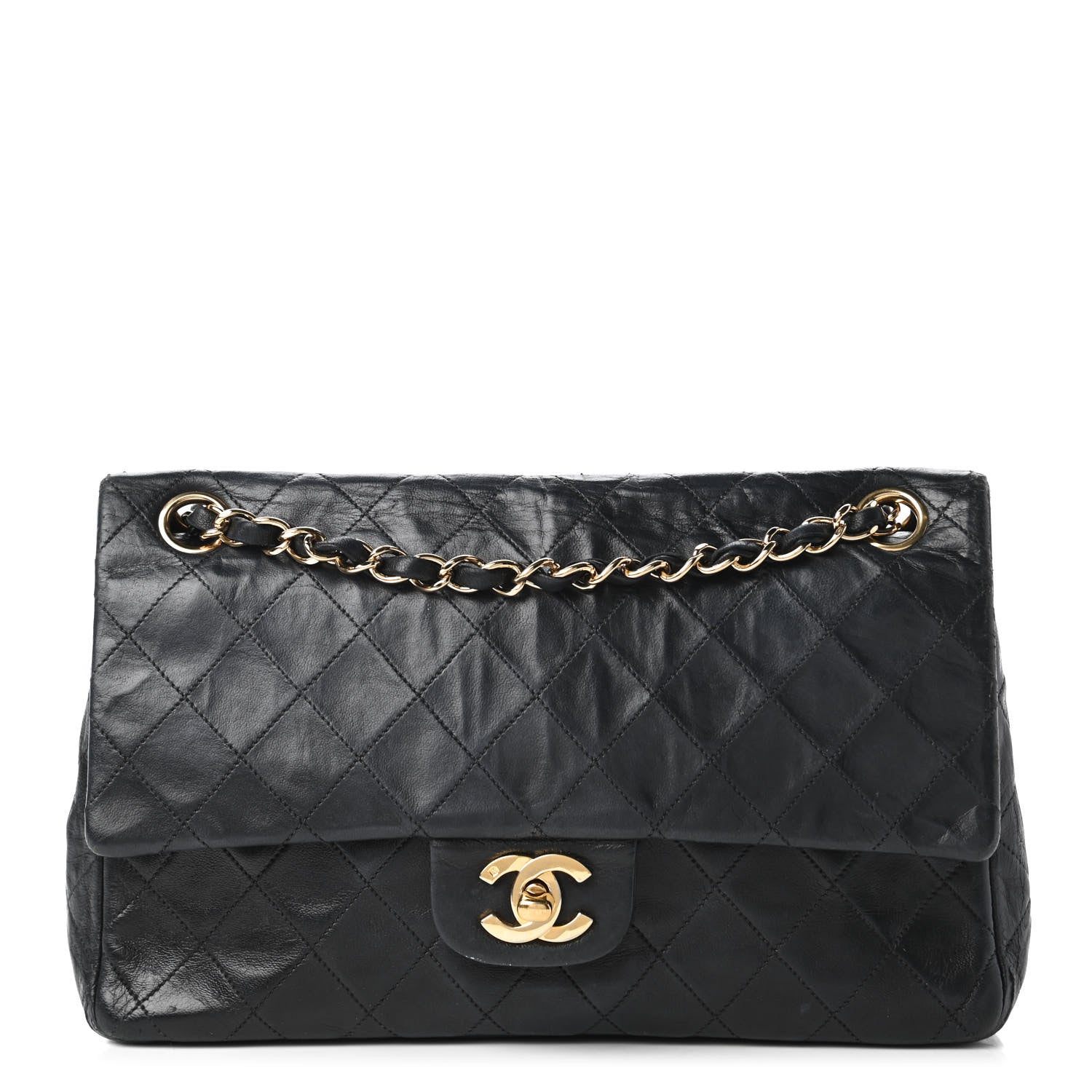 Chanel Lambskin Quilted Medium Double Flap Black 1 of 11