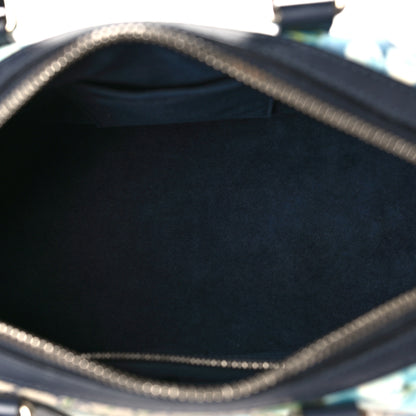 Gucci GG Supreme Monogram Blooms Medium Duffle Beige Blue Black 4 of 8