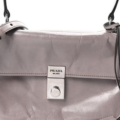 Prada Glossy Calfskin Medium Sound Shoulder Bag Peltro 8 of 11