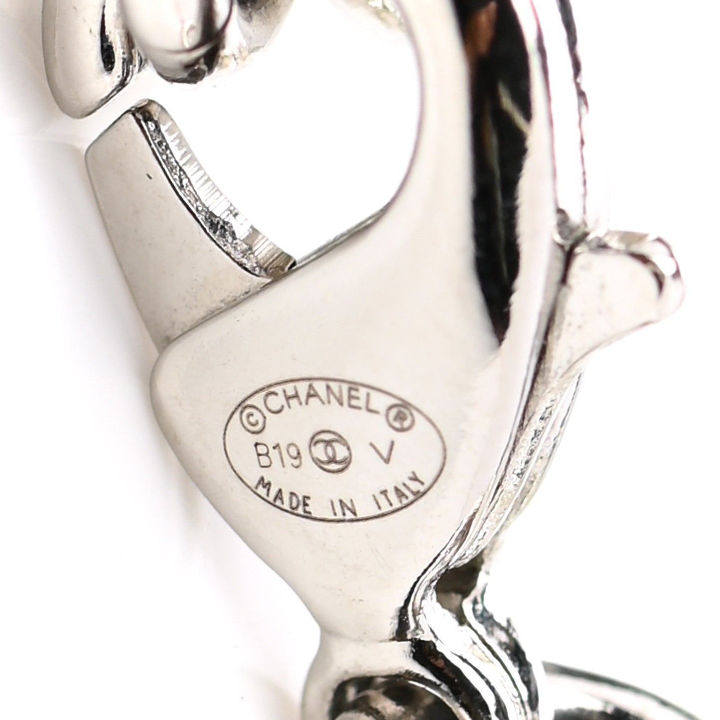 Graduated Pearl Crystal CC Long Necklace Silver