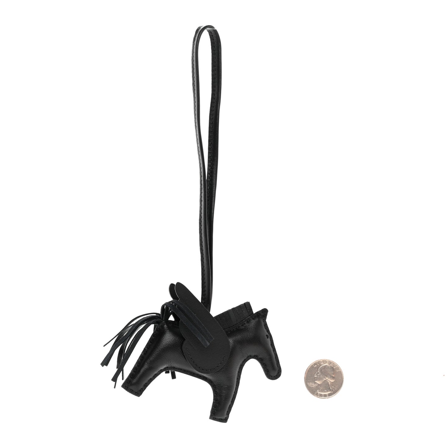 Milo Lambskin Grigri Rodeo Pegase Horse Bag Charm PM So Black