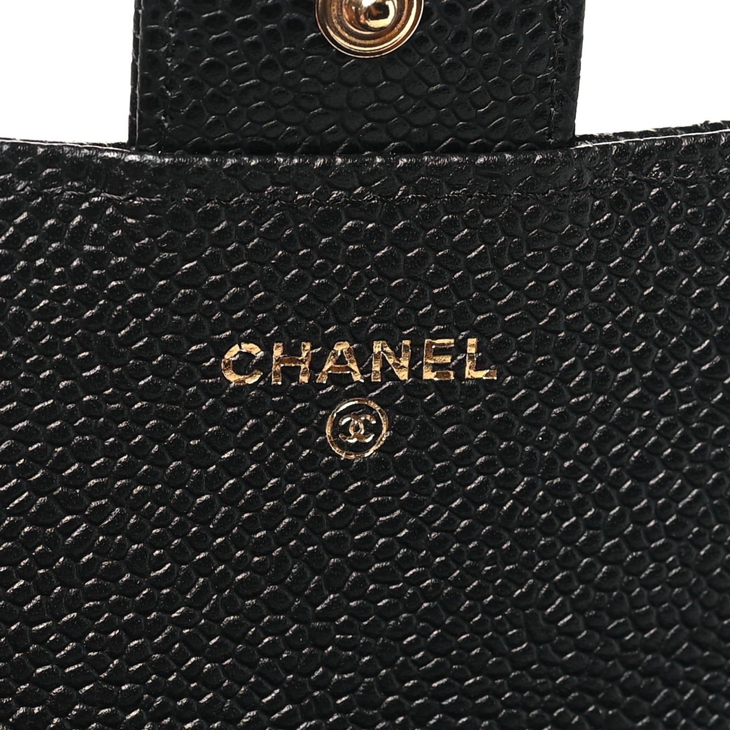 Caviar Quilted Large Gusset Flap Wallet Black