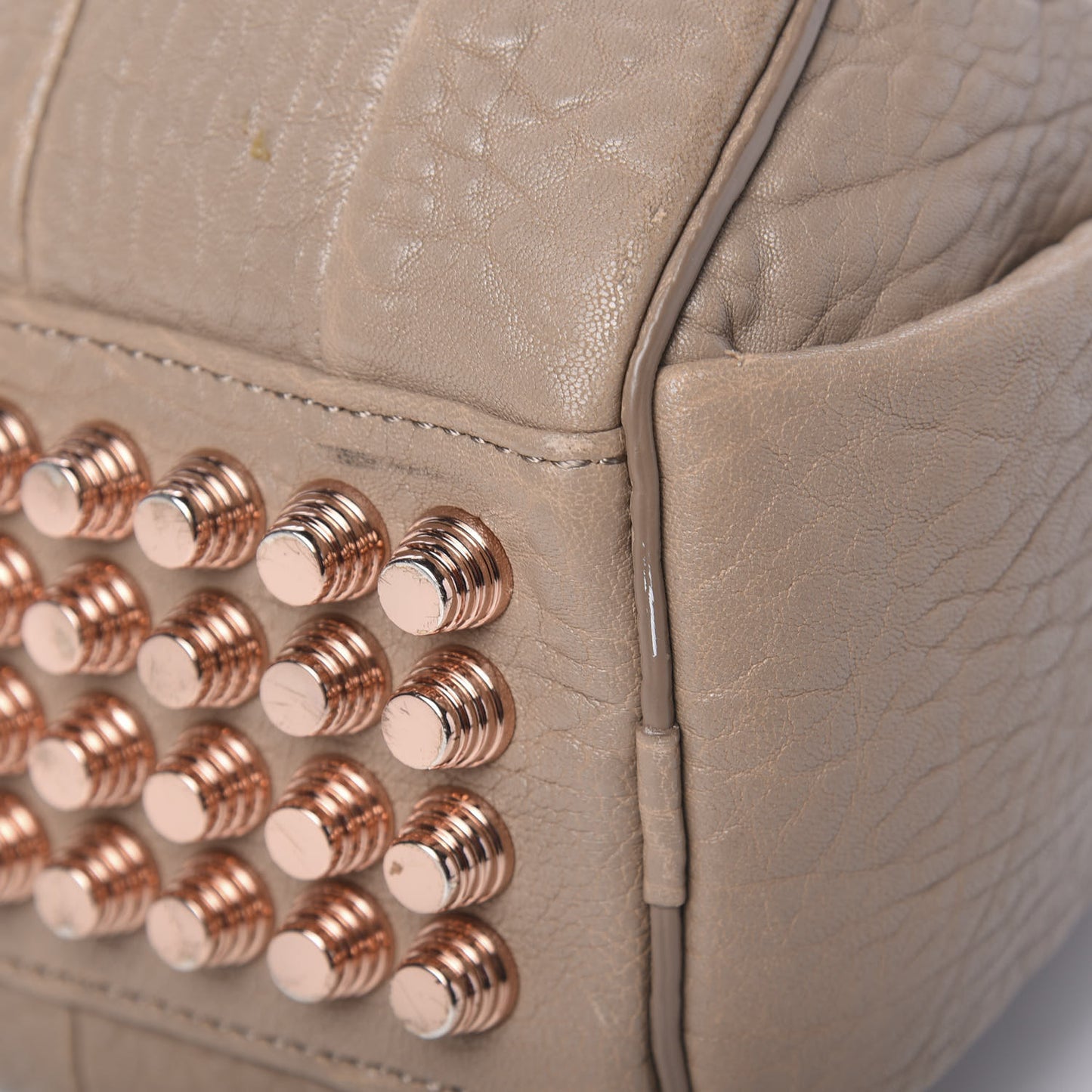 Pebbled Lambskin Rockie Latte Rose Gold Hardware