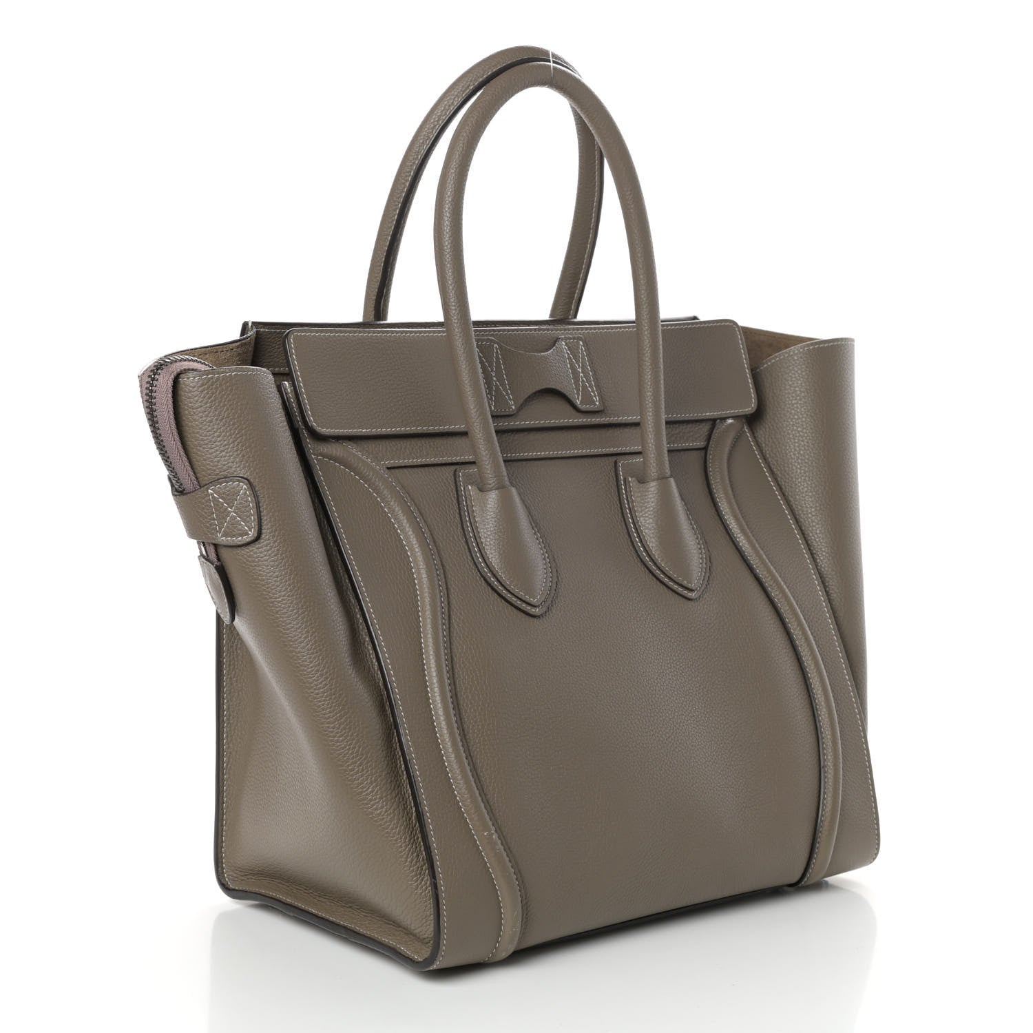 Celine Drummed Calfskin Mini Luggage Souris 3 of 9
