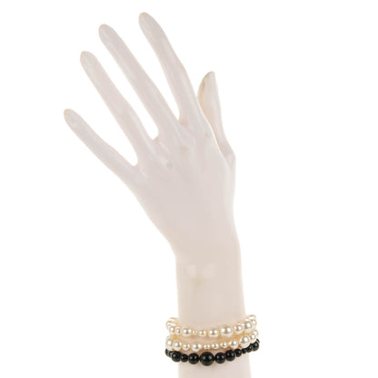 Chanel Pearl Bead CC Multistrand Bracelet Black 2 of 5