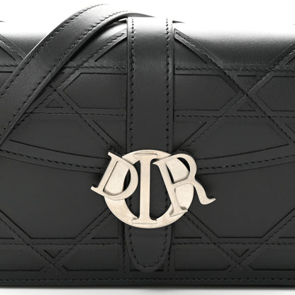 Christian Dior Calfskin Cosmo Laser Cut Cannage Mini Dior Charm Bag Black 7 of 9