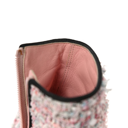 Chanel Tweed Cap Toe CC Short Boots 36 Pink Blue Black 16 of 19