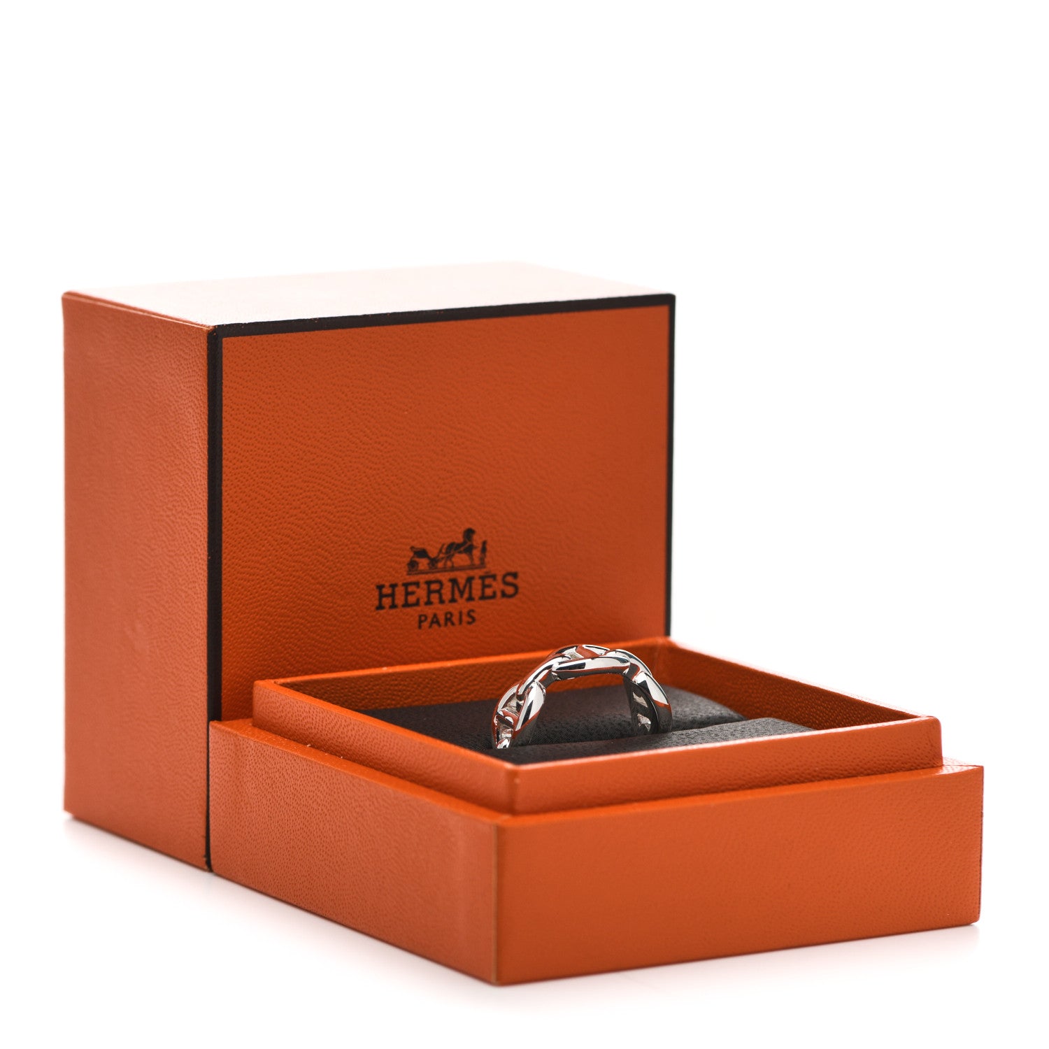 Hermes Sterling Silver PM Chaine d'Ancre Enchainee Band Ring 54 6.75 7 of 7