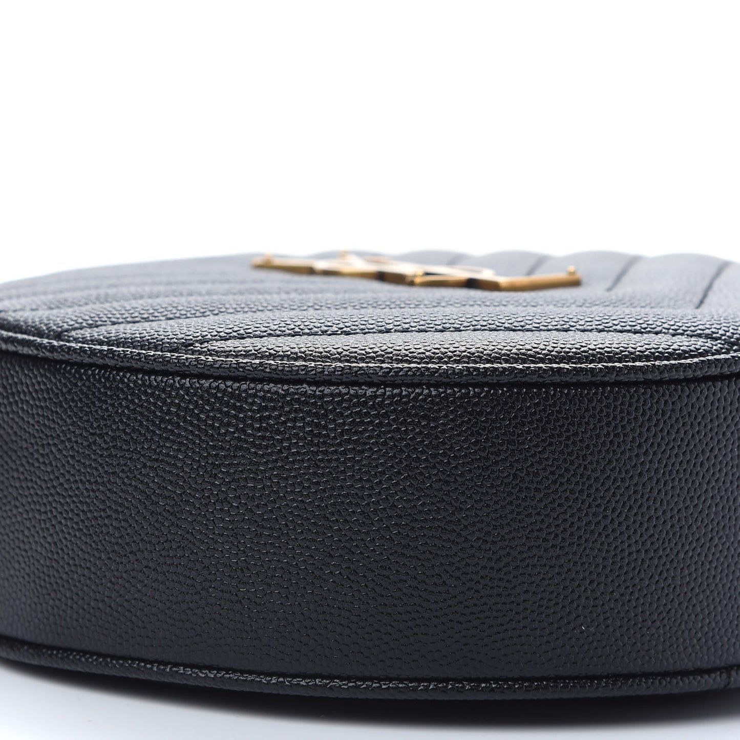 Grain De Poudre Matelasse Chevron Quilted Round Vinyle Camera Bag Black