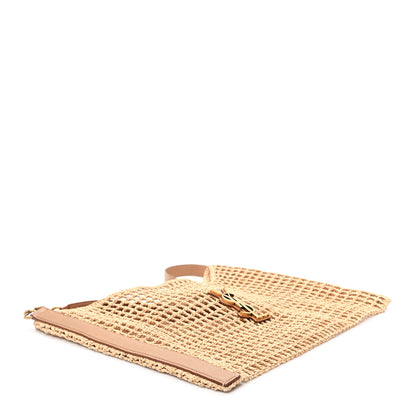 Saint Laurent Raffia Calfskin Oxalis Shoulder Bag Naturale 4 of 10