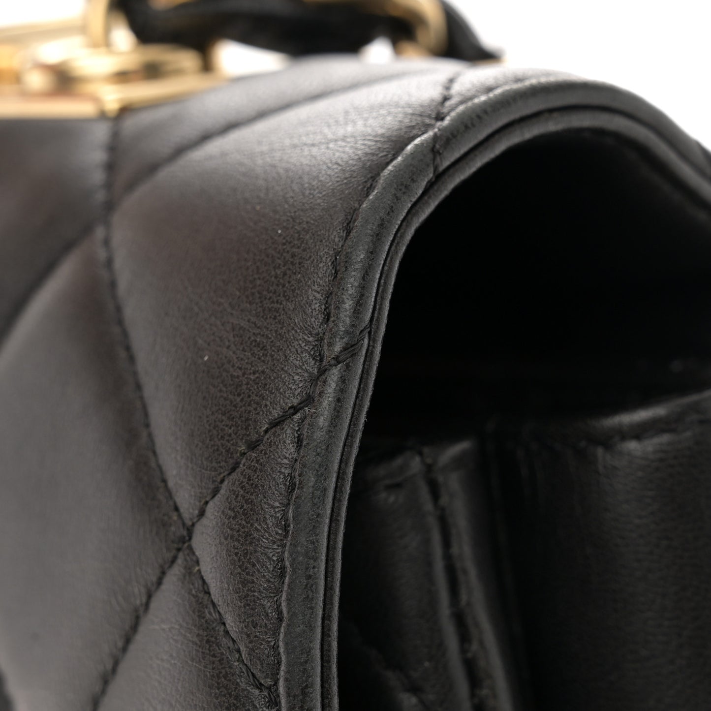 Lambskin Quilted Large Trendy CC Dual Handle Flap Bag Black