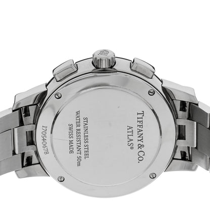 Tiffany Stainless Steel Diamond Bezel 36mm Atlas Dome Chronograph Quartz Watch 4 of 5